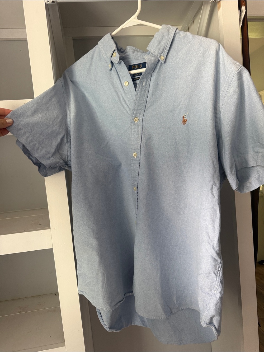 Polo by Ralph Lauren Light Blue Short-Sleeve Button-Down Polo Shirt